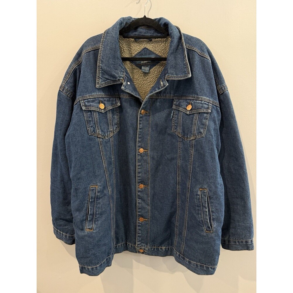 VTG Denim Jacket Rock Canyon Sherpa Jean Trucker Cowboy Utility Sz 3x Mens - Picture 9 of 13